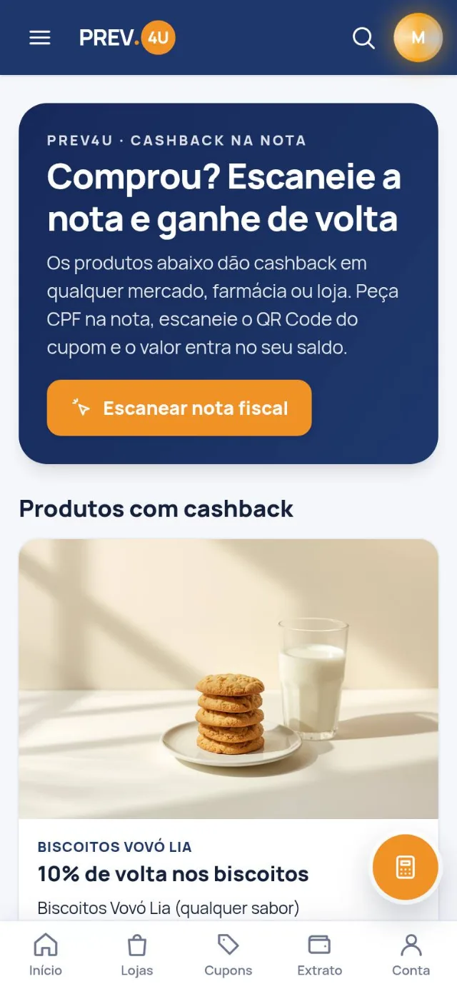 Cashback na nota fiscal