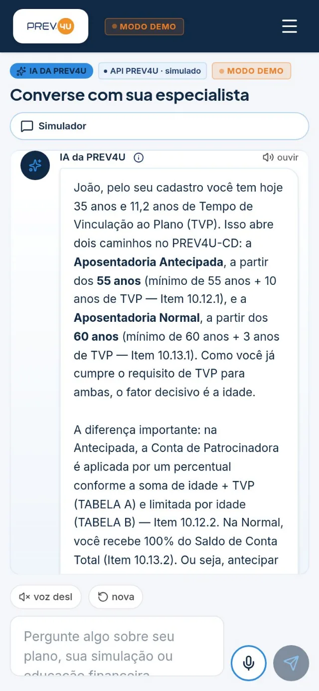 Chat com a IA no celular