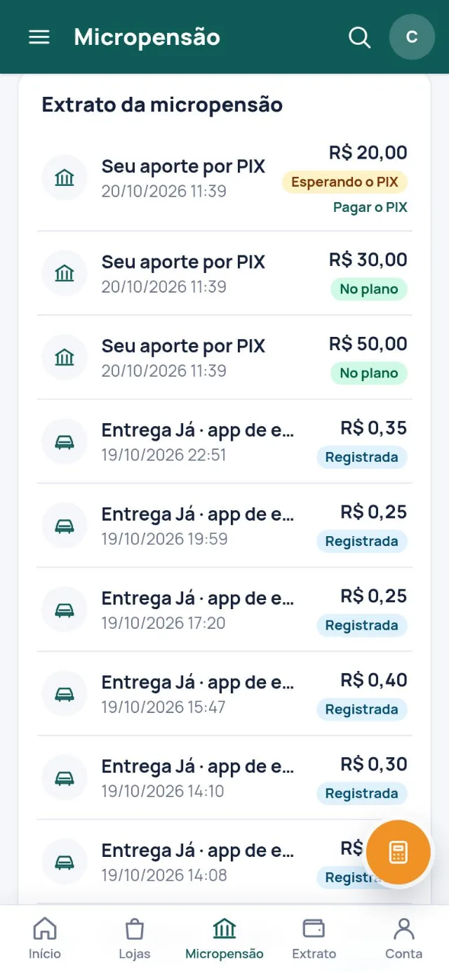 Extrato da micropensão